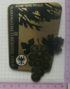 ADAC PALATINAT 30. CONCOURS DOMICILE 1964 ............... Plaque voiture (106) - Photo 1/2