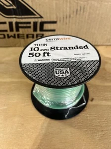 NEW Cerrowire GREEN 112-3805BR 50-Feet 10-Gauge Standard THHN Wire Brand New - Picture 1 of 5