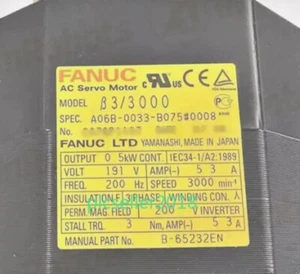 Motor FANUC A06B-0033-B075#0008 USADO 1 pieza - Imagen 1 de 1