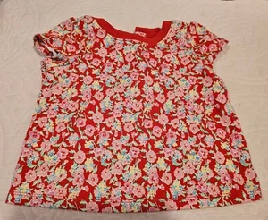 Janie and Jack Cap Sleeve Top Sz 5 Girls Shirt Pink Red - Picture 1 of 1