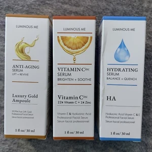 Paquete de 3 SUERO HIDRATANTE, vitamina C y antienvejecimiento LUMINOUS ME 1 fl oz ea. - Imagen 1 de 2