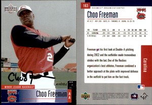 Choo Freeman Signed 2002 Upper Deck Minor League #163 Card Auto