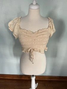 Blusa Top Corto Altar’d State Aila Encaje Babydoll Tank Manga Volantes Talla L - Imagen 1 de 6