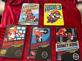 Nintendo NES Blechschilder Set: Super Mario Bros.2/3, Donkey Kong, Excitebike