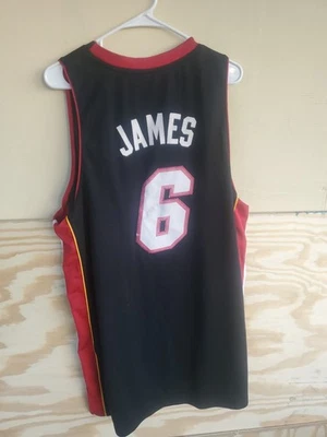 Lebron James Miami Heat Adidas Basketball Jersey Mens XL Stitched Black 2010-11 - Image 1 of 4