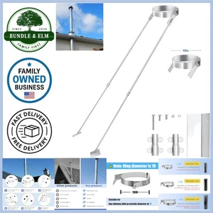 Soporte de chimenea plateado resistente al viento y la nieve de 10 pulgadas para estufa - Imagen 1 de 9