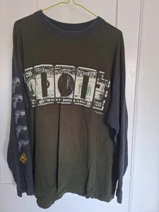 1995 Vintage Machine Head Long Sleeve 1000 Lies T Shirt. Blue Grape Metal Top - Picture 1 of 10