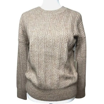 Joie Womens Beige Herringbone Pattern Crewneck Sweater Size Small - Image 1 of 4