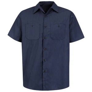 Red Kap Men's Short Sleeve Durastripe Work Shirt - Picture 1 of 4