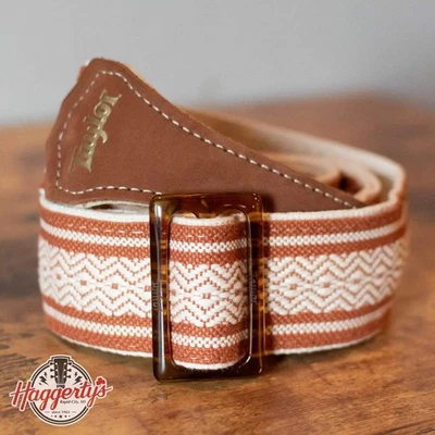 Taylor Academy 吉他表带 - 白色/棕色提花棉 - 2 — 第 1/4 张图片