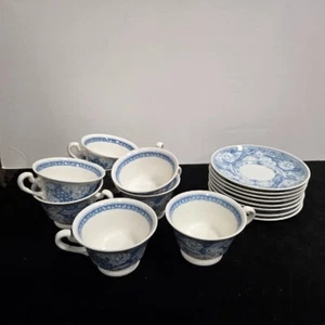 WEDGWOOD Pomona College Teacups & Saucers Set of 16 Mildred Bryant Brooks - Picture 1 of 14