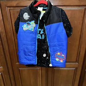 Disney Store Star Wars Puffer Vest /Jacket & T-Shirt Youth Boys Size 7/8 - Picture 1 of 13