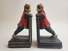 Vintage MCM Mid Century Modern Asian Themed Book Ends 9" Tall Pair