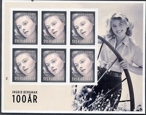 Sweden Legends of Hollywood Ingrid Bergman 100 Year Min. Sheet Cycle 2 - Picture 1 of 1