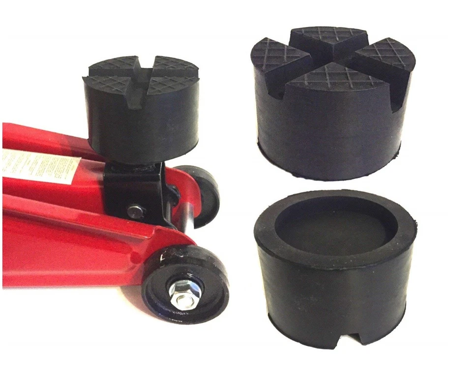 SARIAN Gummiauflage 85x50mm 2xV-Nut+Waffel+Aussparung Wagenheber Hebebühnen Gummi Klotz