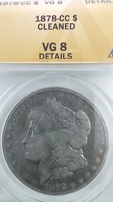 1878 - CC Silver Dollar VG 8 Cleaned LZ600080 Great way to Start "CC" collection - Image 1 of 2