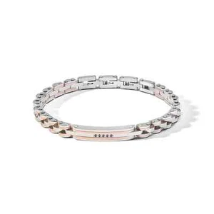 Pulsera Hombre Comete UBR 1173 De Acero Con PVD Rosado Y Circonitas Negras - Imagen 1 de 4
