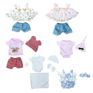 1 Set Baby Doll Clothes Fit for 8-11inch Reborn Girl Dolls Newborn Outfits - Picture 1 of 14