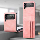 For Samsung Galaxy Z Flip 4 Matte Leather Card Wallet Bag Case Flip4 Slim Cover