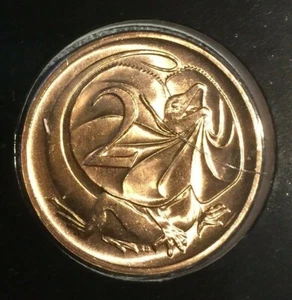 1990 moneda australiana de dos centavos 2c - lagarto cuello volante - sin usar como nuevo - Imagen 1 de 2