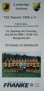 Programm 1999/00 TSV Pulsnitz 1920 - Stahl Riesa - Picture 1 of 1