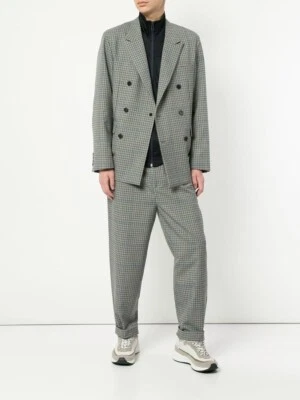 2-piece Wool Checked Double Breasted Blazer Vintage Suits, Size L (EU 52) - Image 1 of 4