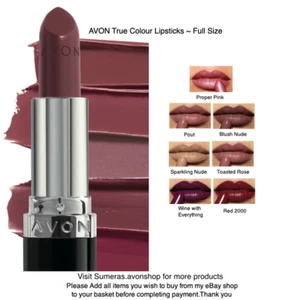 Avon FULL SIZE True Colour Rich Lipsticks ~ Pick ~ Toasted Rose or Proper Pink   - Picture 1 of 12