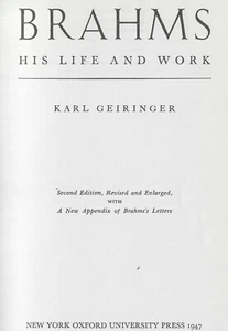 Brahms His Life and Work by Karl Geiringer - Picture 1 of 2