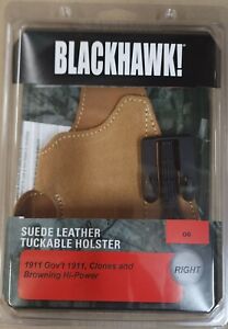 BLACKHAWK 1911 Government Browning Hi-Power IWB Suede Holster Tuckable RH NEW