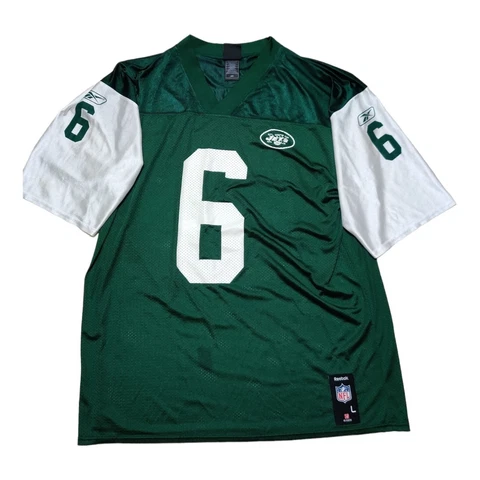 New York Jets Mark Sanchez Jersey #6 Mens Large Green Reebok NFL Team Apparel Cover
