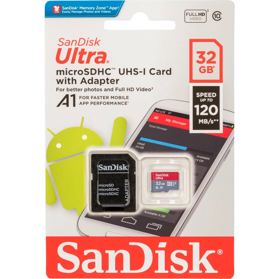 32GB microSDHC Speicherkarte SanDisk Ultra - Bild 1 von 1
