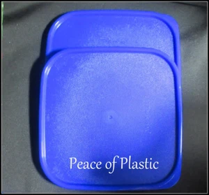 Tupperware Set of 2 Modular Mates Replacement Square Seals Lids BLUE New - Imagen 1 de 4
