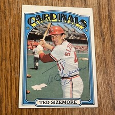 TED SIZEMORE 1972 TOPPS AUTOGRAPHED SIGNED # 514 ST. LOUIS CARDINALS NM+