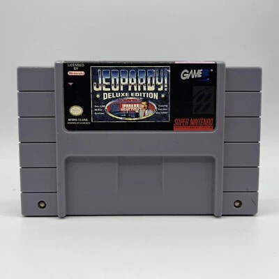 SNES Super Nintendo Jeopardy! Deluxe Edition Tested & Working GameTek 1993 - Image 1 of 4