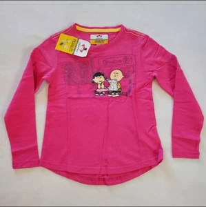 Appaman Peanuts Girl's Pink Long Sleeve T-Shirt Size 6 Lucy Charlie Brown New - Picture 1 of 5