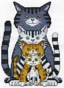 Counted Cross Stitch Kit ~ Design Works Cat Family #DW3450 - Picture 1 of 4