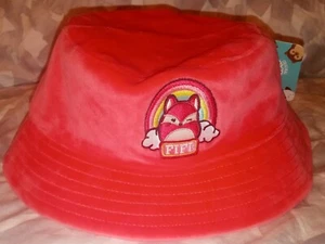 Fifi Fox Original Squishmallow Bucket Hat Cap Velour Pink Soft Rainbow Logo Tag - Picture 1 of 6