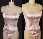 Vintage Pink Quilted Satin Merry Widow With Thong Panties New Old Stock With Tag