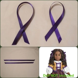AMERICAN GIRL-Cecile-2 Purple Hair Ribbon Replacements-Parlor Outfit-Free Ship - Picture 1 of 8