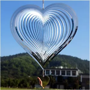DJUAN Stainless Steel Reflective Wind Spinners Outdoor Garden Decor,Sparkly W... - Picture 1 of 6