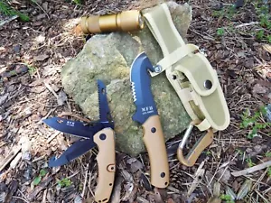 MFH® Survival Outdoor Army Multifunctional Knife w/ Led Lamp - Factory New - Picture 1 of 10