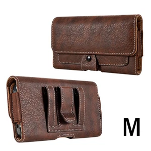 For SAMSUNG GALAXY S7 S8 Horizontal BROWN Leather Pouch Holster Belt Clip Case - Picture 1 of 5