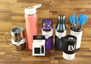 EcoVessel Summit Perk Aspen Double Barrel Mug Cup Bottle Bumper Straw Lot - Picture 1 of 18