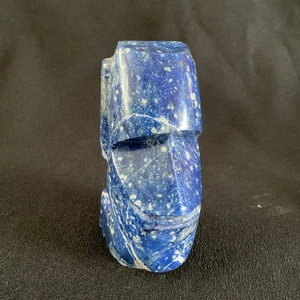 Lapislazuli Osterinsel Moai Skulptur 417g ~ handgeschnitzt 10,5 cm - Bild 1 von 8