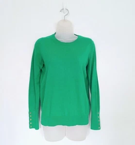 Jersey Boden Talla S Verde Algodón Tejido Fino Manga Botón Detalle Cuello Redondo - Imagen 1 de 12