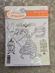 Fun Stampers Viaje Brujas Brew Halloween Juego de Estampillas de Goma NUEVO - Imagen 1 de 2