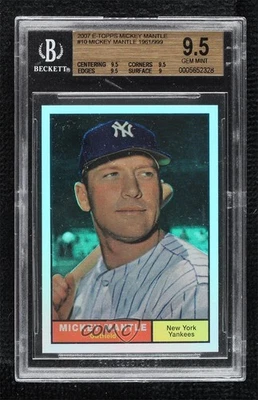 2007 eTopps Mickey Mantle Reprints /999 Mickey Mantle #10 BGS 9.5 GEM MINT HOF - Image 1 of 2