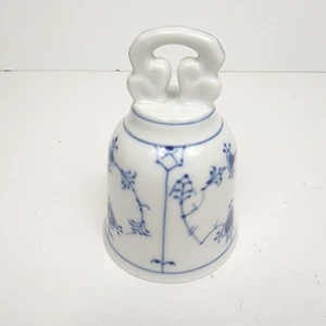 Campana floral acanalada azul porcelana Bing & Grondahl Dinamarca danesa vintage - Imagen 1 de 7