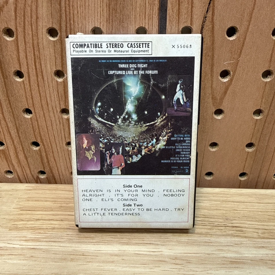 THREE DOG NIGHT WAS CAPTURED LIVE AT THE FORUM DUNHILL VG RARE CASSETTE - Image 1 of 4