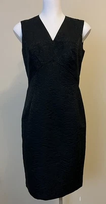 LAFAYETTE 148 Size 4 Black Sheath V Neck Sleeveless Dress Career Office Party - Image 1 of 4